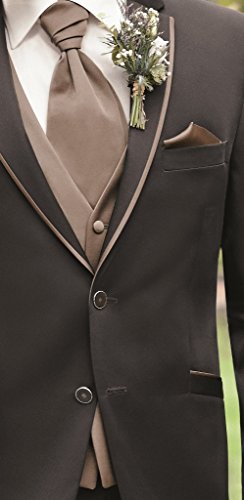Hochzeitsanzug Mika in Eventropical uni in der Farbe Marone, mit modischem Trottoir in Cognac, Slimline Größe 50 -