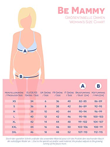 Be Mammy Damen Umstandskleid festlich aus Spitze Kurze Ärmel Maternity Schwangerschaftskleid BE20-162 (Ecru2, L) - 4