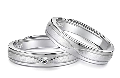 Juliyeh verlobungsring paar aus 925 silber,,Paar ringe,eheringer,exquisite Verpackung,17-19 mm,Verstellbar - 2