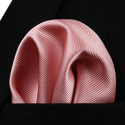 Enlision Einfarbig rosa Krawatte und Einstecktuch Krawattensatz fur Manner - 6