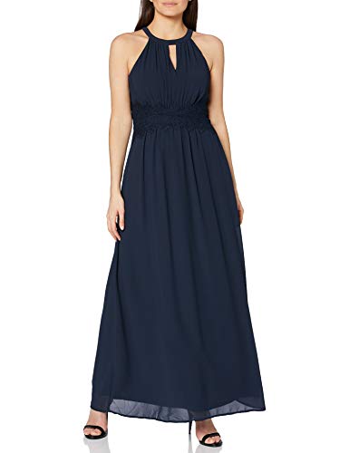 Vila Damen Vimilina Halterneck Maxi Dress - Noos Kleid, Total Eclipse, 36 EU