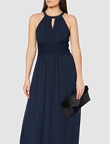 Vila Damen Vimilina Halterneck Maxi Dress - Noos Kleid, Total Eclipse, 36 EU - 2