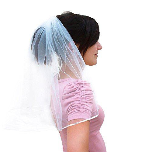 Oblique-Unique® Brautschleier für JGA Junggesellinnenabschied Hochzeit Schleier Hen Party weiß - 3