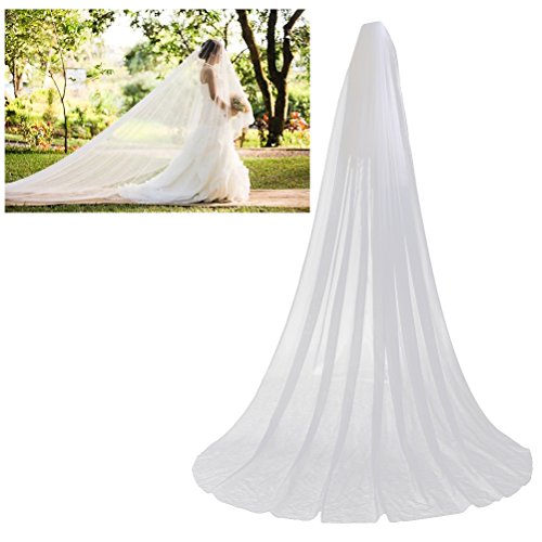 3M lange Brautschleier mit Kamm (weiß)