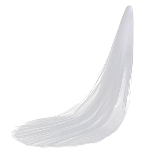 Frcolor Hochzeit Brautschleier, 3M lange Brautschleier Tüll Brautschleier mit Kamm (weiß) - 3