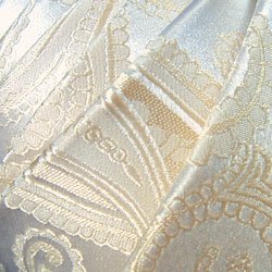 LORENZO CANA Marken Set Krawatte 100% Seide mit Einstecktuch - Hochzeitskrawatte Ivory Elfenbein Hochzeit Trauung 84310 -