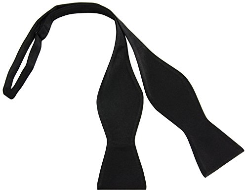 HELIDO Elegante Seiden-Fliege zum selber-binden für Herren, verstellbar + Geschenkbox - perfekt zu Anzug und Hemd (Schwarz) -