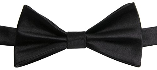 HELIDO Elegante Seiden-Fliege zum selber-binden für Herren, verstellbar + Geschenkbox - perfekt zu Anzug und Hemd (Schwarz) -