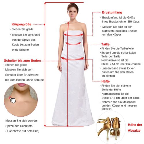 Gorgeous Bride Modisch Traegerlos Tuell Paillette Lang Brautkleider Hochzeitskleider -40 Weiss -