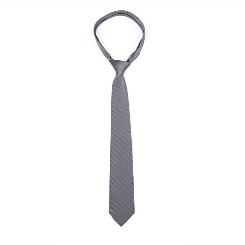 Zicac Krawatte Set Hochzeit Tie Business Schlips Klassischer Schnitt Krawatte (Dunkelgrau - Streifen) - 8