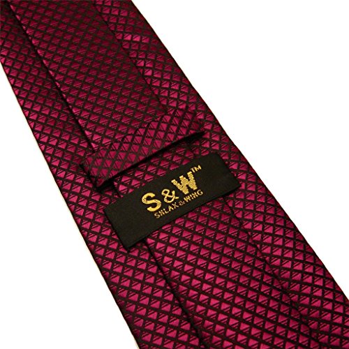Shlax & Wing Extra Lang Größe Hochzeit Mehrfarbig Einfarbig Color Rot Crimson Herren Krawatte Seide - 4