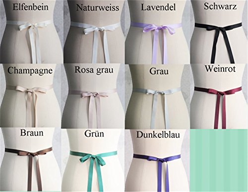 ULAPAN Strass Hochzeit Gürtel,Perlen Braut Gürtel,Strass Braut Schärpe Perlen Hochzeit Sash (Schwarz) - 4