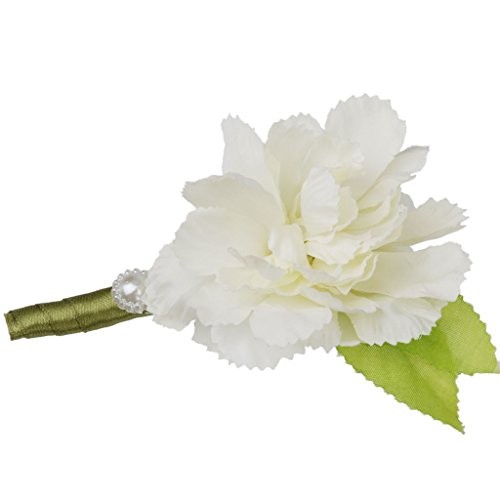 Generic Hochzeit Braut Bräutigam Männer Smoking Ansteckblume Corsage Blumen Brosche Weiß - 2