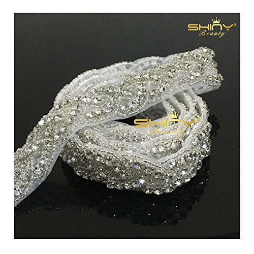 Hochzeit Gürtel Applique Braut-Gürtel, Schärpe, Gürtel Applikationen, Crystal Strass aus weißen Perlen RA027 -
