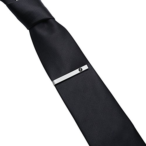 Honey Bear manschettenknöpfe & krawattennadel Set Initialen Buchstabe Herren Edelstahl Hochzeit Cufflinks Manschettenknopf Schwarz (P) - 6