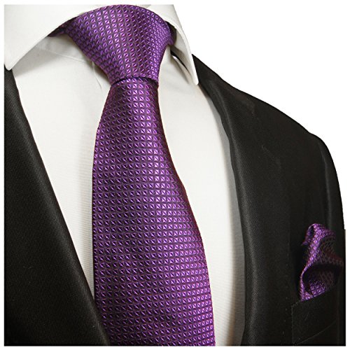 Violettes Krawatten Set 2tlg 100% Seidenkrawatte -