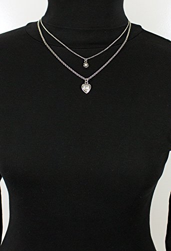 LUISIA Doppelhalskette mit Edelweiß und Herz - Silber - Zauberhafter Trachten Dirndl Schmuck - 5