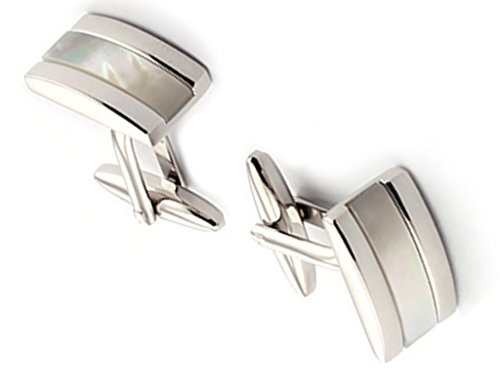 AMDXD 1 Paar Herren Hemd Manschettenknöpfe aus Top Qualität-Edelstahl Silber Elegante für Männer Hochzeit -