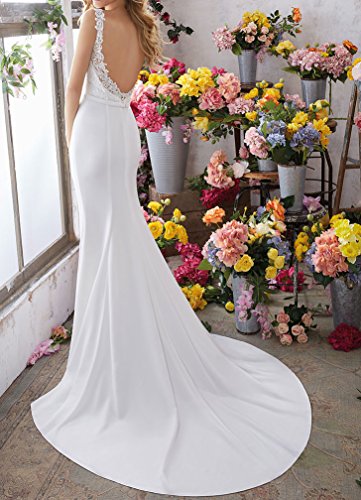 Special Bridal Satin Abendkleider Meerjungfrau Brautkleid V-Ausschnitt Brautkleid Long Party Dress - 2