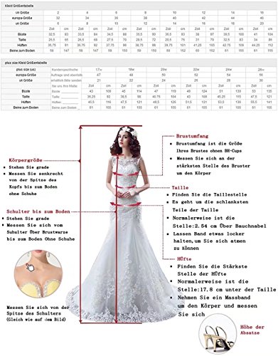 Lilybridal Brautkleider für die Braut aus Schulter Kristall Perle Spitze Hochzeitskleider 116 - 3