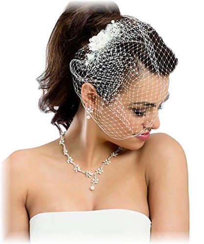 BrautChic Mini Fascinator - Brautblüte - Haargesteck Hochzeit- Ivory, Creme -