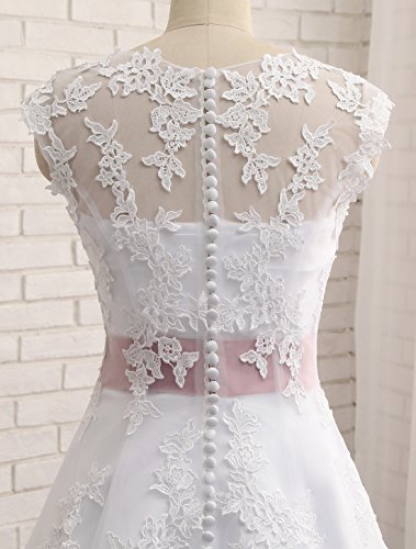 Erosebridal Knielangen Spitze Brautkleid Abendkleid DE 36 Weiß -