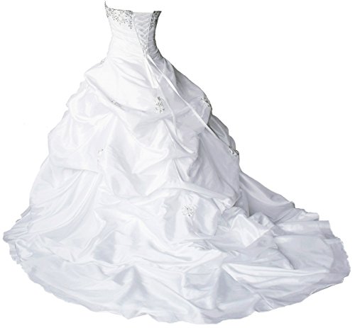 Faironly M045 Liebsten Taft Hochzeitskleid Brautkleider (XXL, Elfenbein) - 2