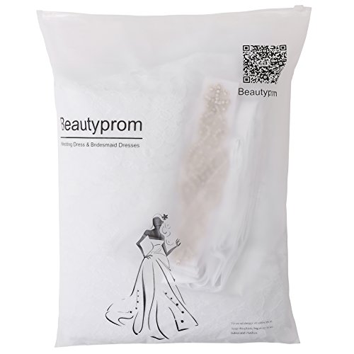 Beautyprom Frauen-Spitze-Nixe-Brautkleider (42, Weiß) - 5