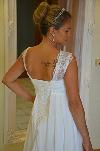 Brautkleid TRAUM Hochzeitskleid A-Linie Umstandskleid Weiß Ivory Größe 34 bis 52 (44, Ivory) - 6