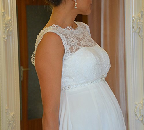Brautkleid TRAUM Hochzeitskleid A-Linie Umstandskleid Weiß Ivory Größe 34 bis 52 (44, Ivory) - 9