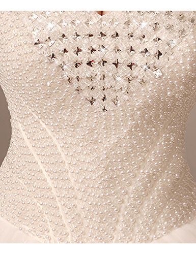 Lactraum HS1043 Brautkleid Hochzeitskleid Strassstein Spitze Perlen Neckholder (Maßanfertigung) - 8
