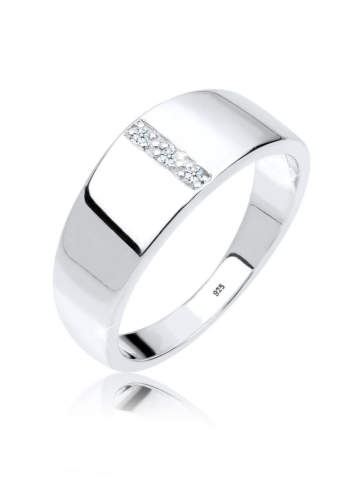 Diamore Ring Basic Bandring Diamant 925er Sterling Silber Diamore Weiß