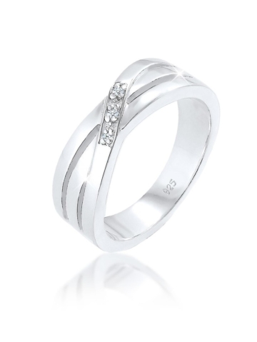 Diamore Ring Cross Over Verlobung Diamant 0.03 ct. 925 Silber Diamore Silber