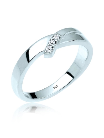 Diamore Ring Trio Verlobung Diamant 0.06 ct. 585 Gold Diamore Weiß
