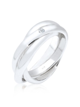 Elli Premium Ring Verlobungsring Diamant 0.03 ct. 925 Silber Elli Premium Weiß