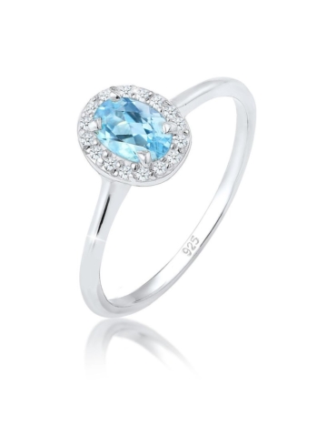 Elli Premium Ring Verlobungsring Topas Diamant (0.16 ct.) 925 Silber Elli Premium Silber
